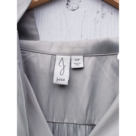 Joie Women Sage Green Long Sleeve Collared Belted Relaxed Jumpsuit Sz S - Picture 9 of 11